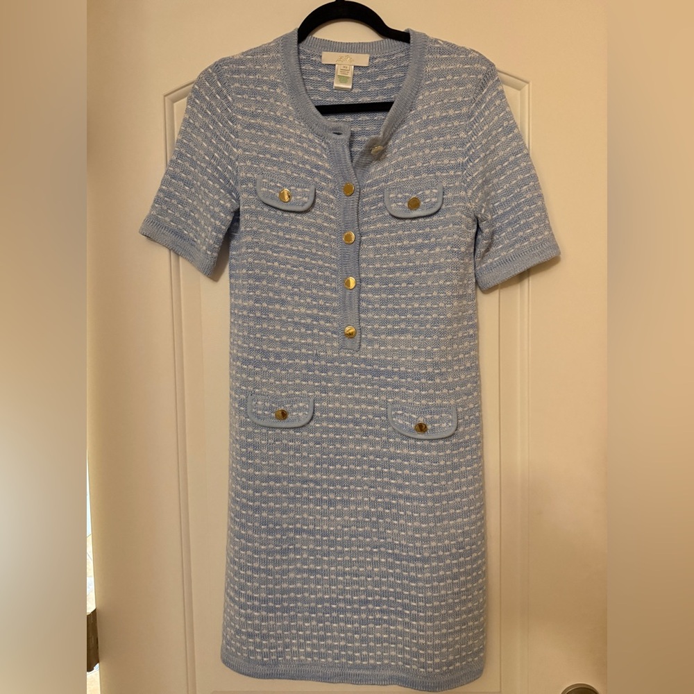 Lilly Pulitzer Theodorah Sweater Dress in Bluette metallic marl